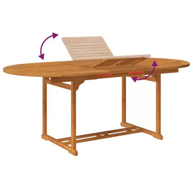 vidaXL Salon de jardin en bois naturel, acacia massif, grande table extensible