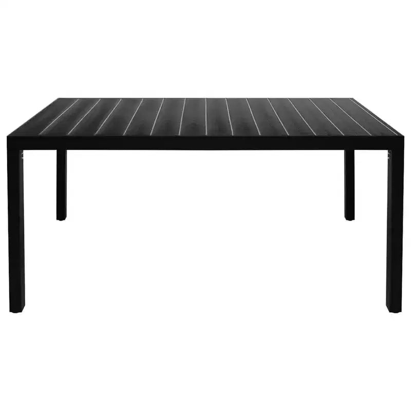 vidaXL Ensemble de salle à manger Noir Rotin PE, aluminium, WPC Moyen