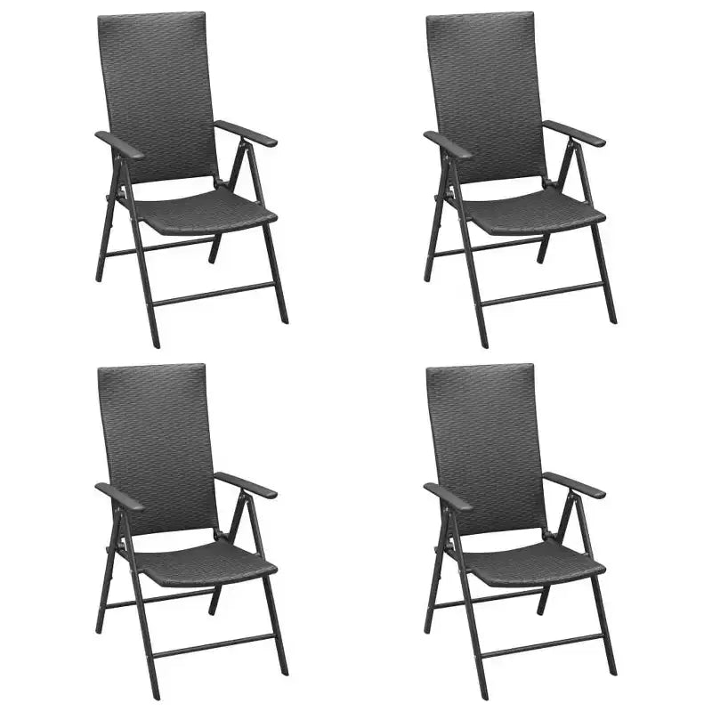 vidaXL Ensemble de salle à manger Noir Rotin PE, aluminium, WPC Moyen