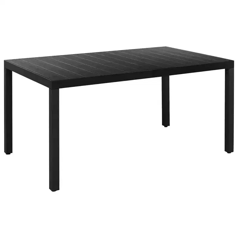 vidaXL Ensemble de salle à manger Noir Rotin PE, aluminium, WPC Moyen