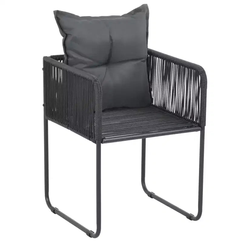 vidaXL Ensemble de salle à manger en résine tressée PVC noir durable 3 pièces