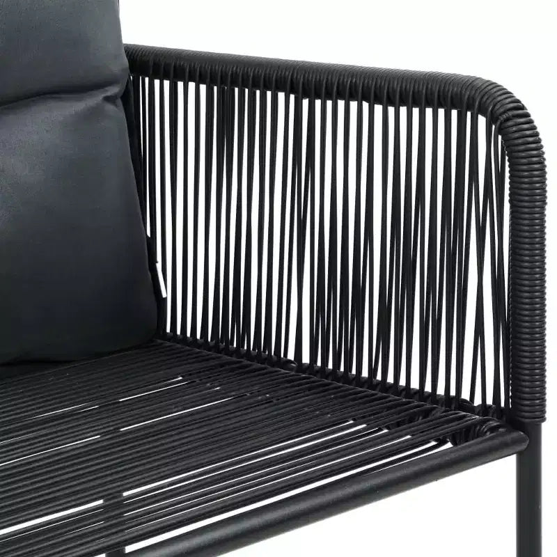 vidaXL Ensemble de salle à manger en résine tressée PVC noir durable 3 pièces