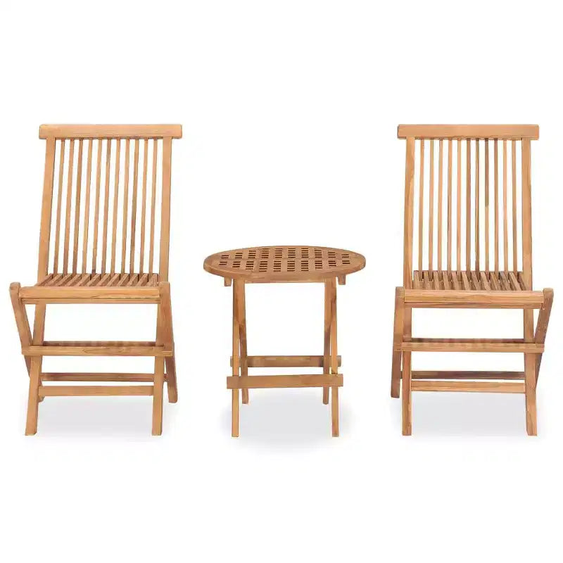 vidaXL Ensemble de salle à manger d'extérieur Teck naturel Bois dur de teck poncé lisse Compact