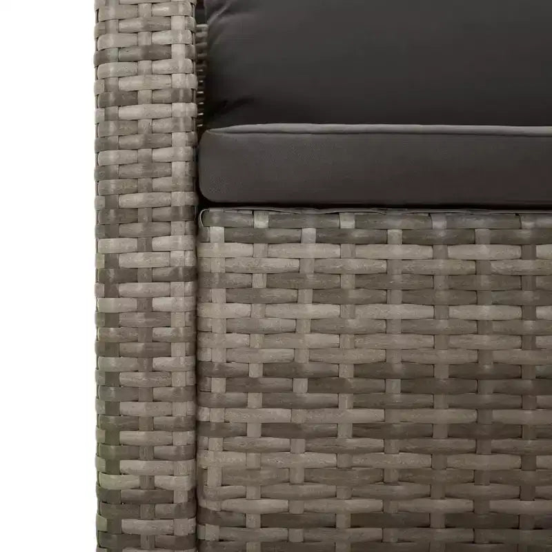 vidaXL Salon de jardin gris en résine tressée 7 pièces modulable