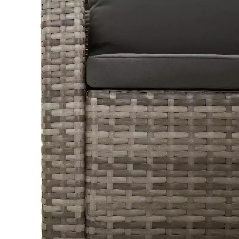 vidaXL Salon de jardin gris en résine tressée et acier thermolaqué