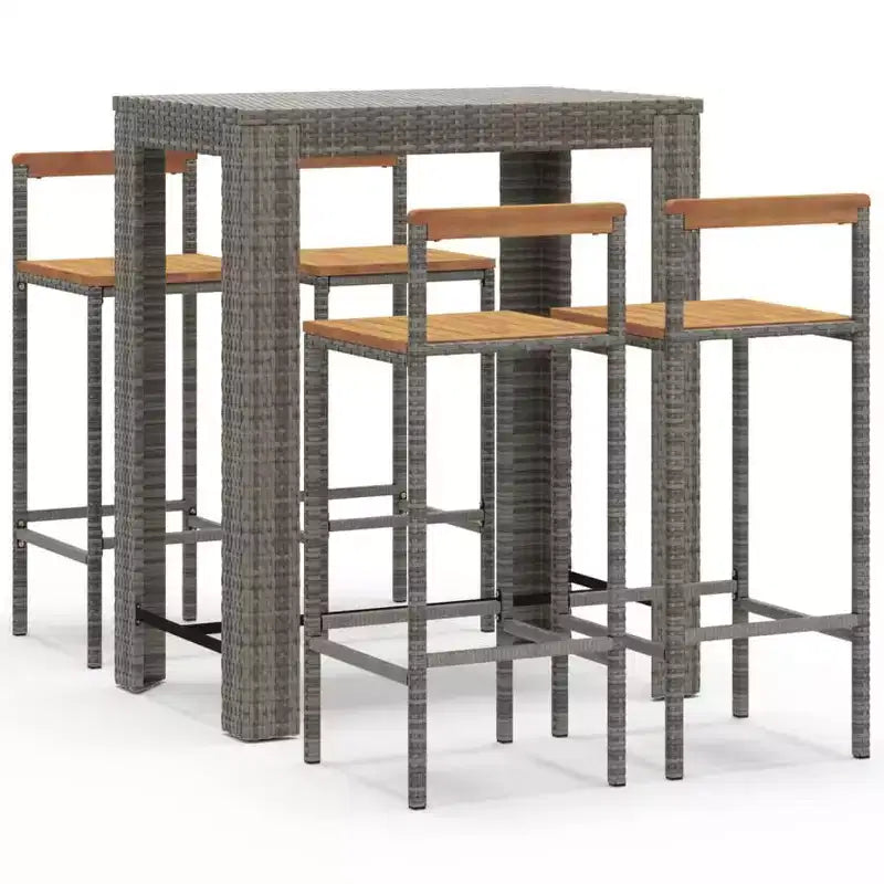 vidaXL Garden Bar Set PE rattan Standard Footrest Garden Bar Set