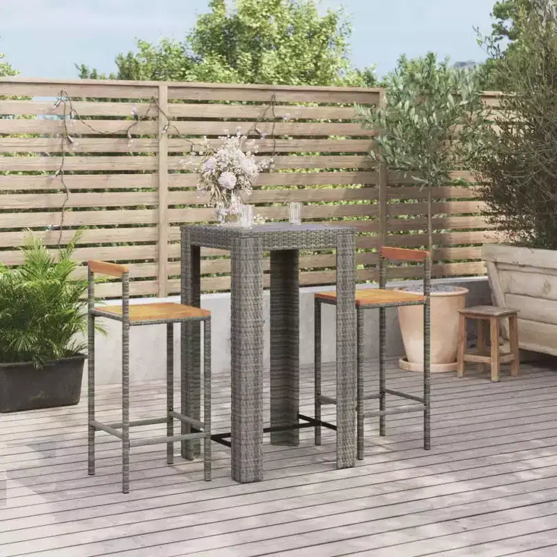 vidaXL Ensemble de bar de jardin en résine tressée Standard Repose-pieds Ensemble de bar de jardin