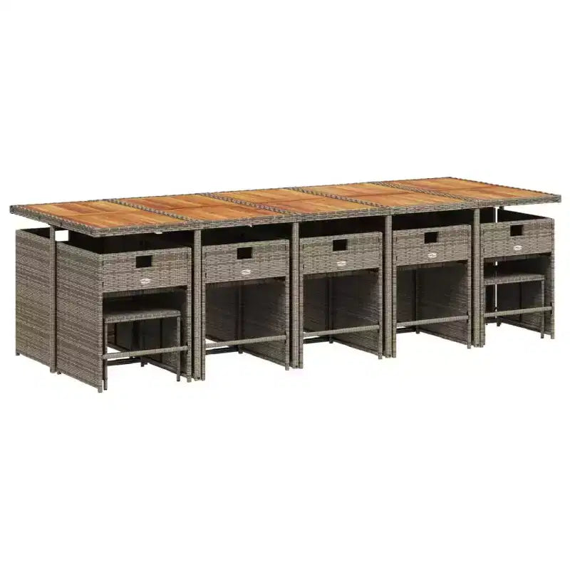 vidaXL Set de salle à manger d'extérieur 14 pcs Gris, bleu marine