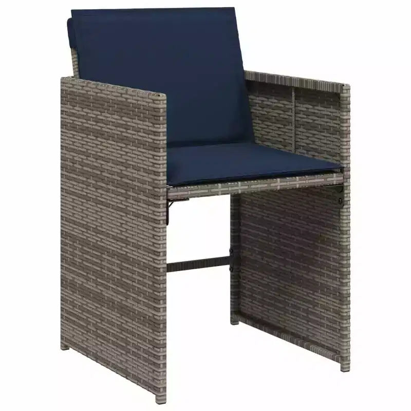 vidaXL Set de salle à manger d'extérieur 14 pcs Gris, bleu marine