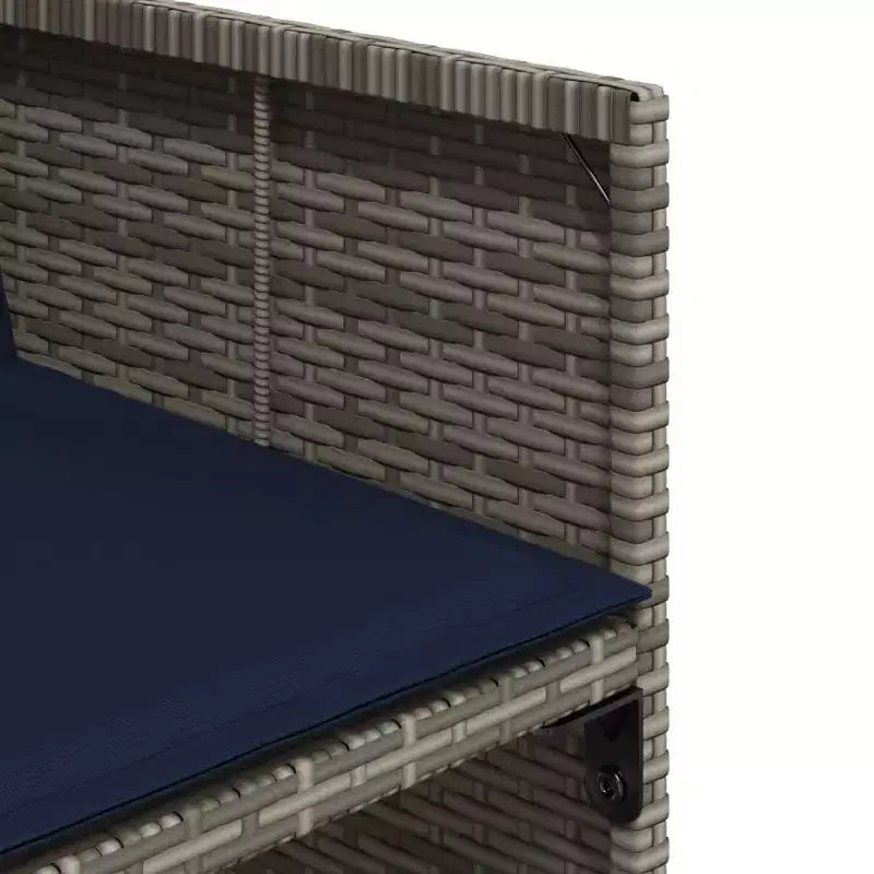 vidaXL Set de salle à manger d'extérieur 14 pcs Gris, bleu marine