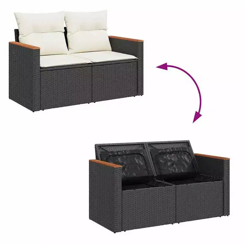 vidaXL Salon de jardin en résine tressée Grand salon de jardin modulable