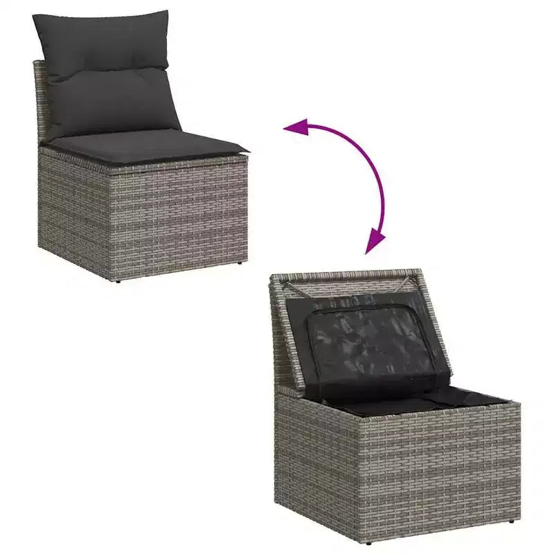 vidaXL Salon de jardin en résine tressée Grand salon de jardin modulable