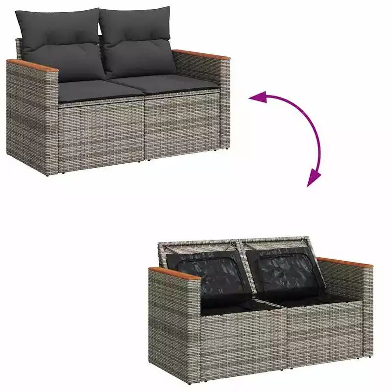 vidaXL Salon de jardin en résine tressée Grand salon de jardin modulable
