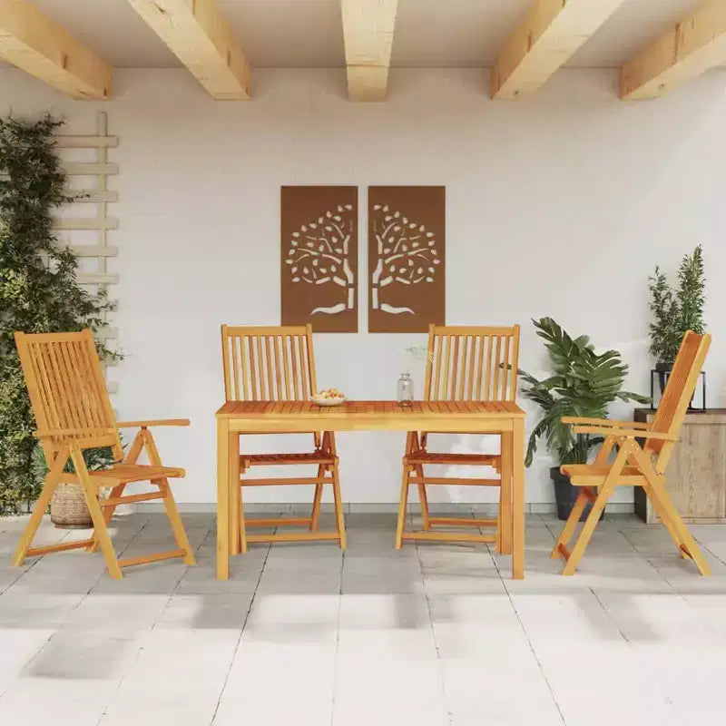 vidaXL Salon de jardin en bois massif d'acacia 4 places