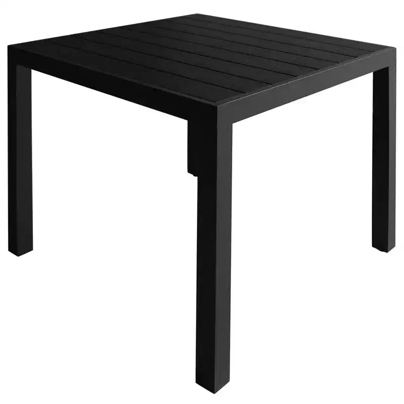 vidaXL Ensemble de salle à manger d'extérieur Noir Aluminium, WPC, Textilène Pliable Moyen