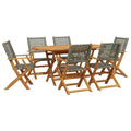 vidaXL Garden Dining Set Grey Solid acacia wood, PE rattan Medium