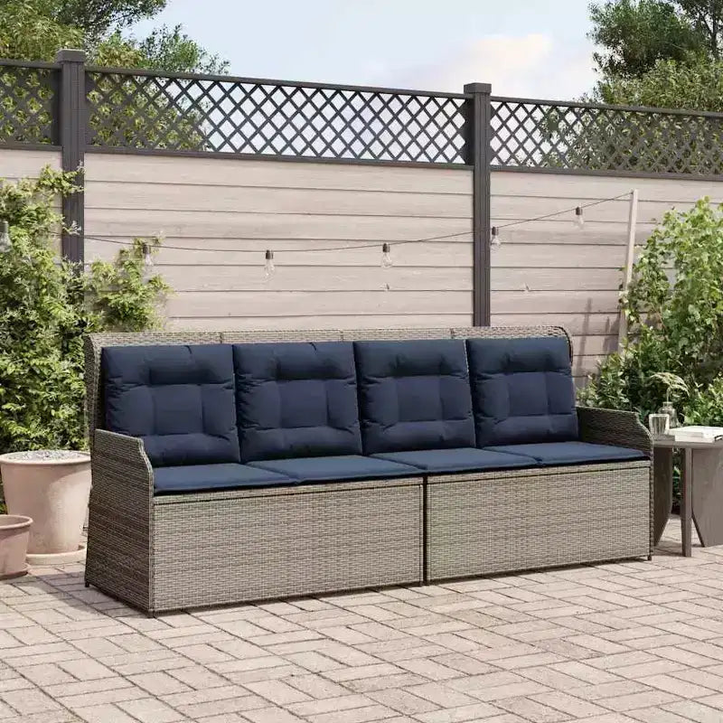 vidaXL Banc de jardin avec coussin et rotin synthétique rouge