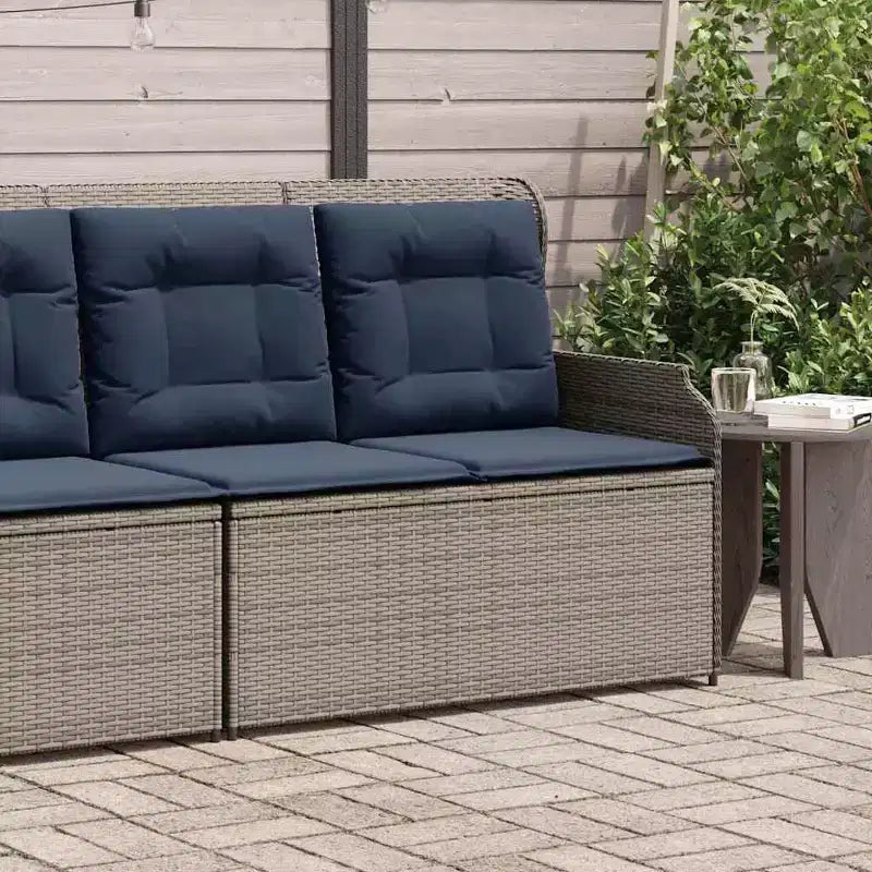 vidaXL Banc de jardin avec coussin et rotin synthétique rouge
