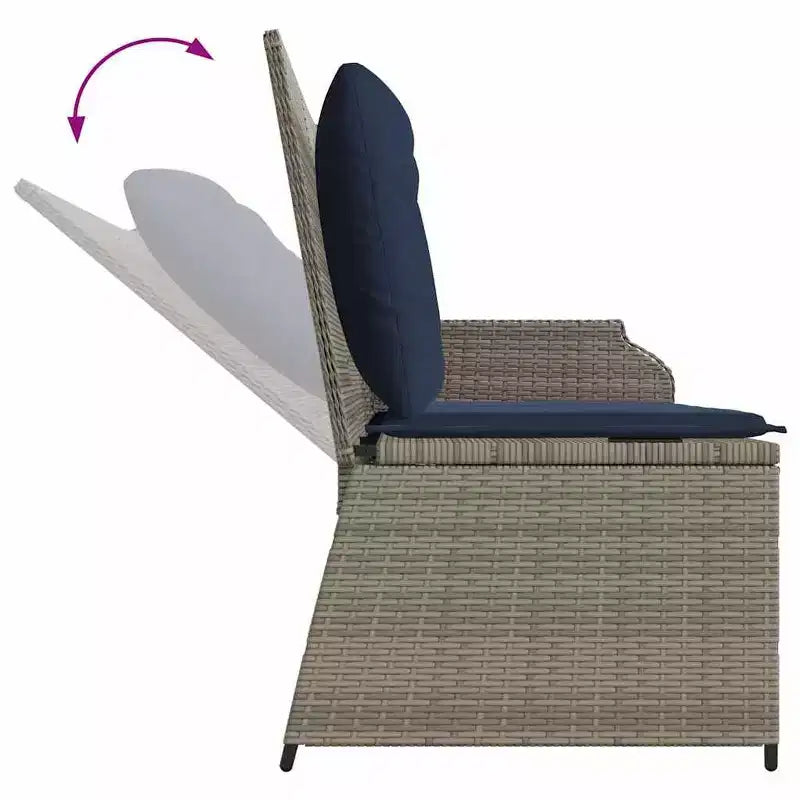 vidaXL Banc de jardin avec coussin et rotin synthétique rouge