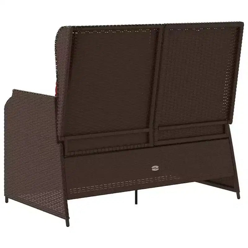 vidaXL Banc de jardin avec coussin et rotin synthétique rouge
