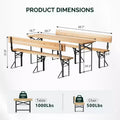 Karl Home Rectangle Wood Picnic Table Iron Frame With Backrest Bench Seats