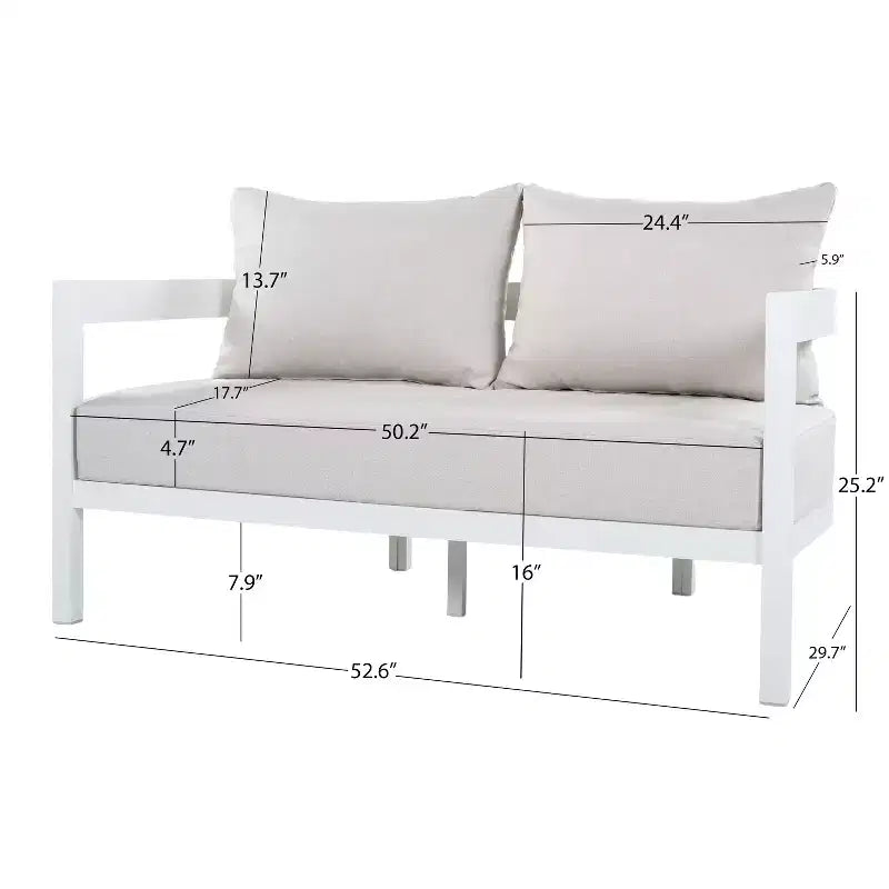 ModernLuxe Ensemble de canapé d'extérieur 4/5 pièces Meubles de conversation pour terrasse Groupe de sièges avec table basse, coussins résistant aux intempéries et cadre résistant à la rouille