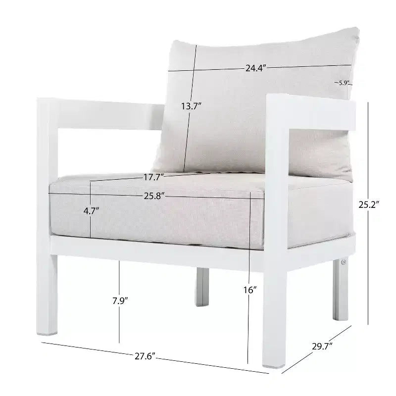 ModernLuxe Ensemble de canapé d'extérieur 4/5 pièces Meubles de conversation pour terrasse Groupe de sièges avec table basse, coussins résistant aux intempéries et cadre résistant à la rouille