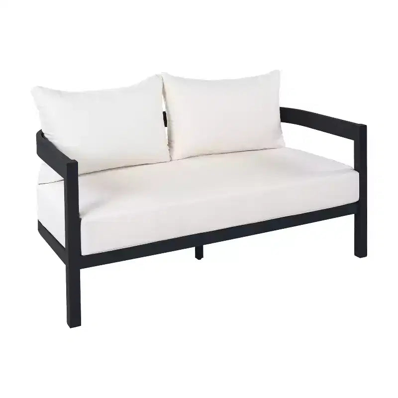 ModernLuxe Ensemble de canapé d'extérieur 4/5 pièces Meubles de conversation pour terrasse Groupe de sièges avec table basse, coussins résistant aux intempéries et cadre résistant à la rouille