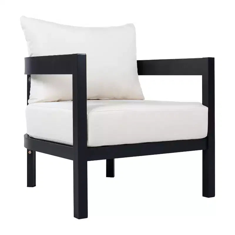 ModernLuxe Ensemble de canapé d'extérieur 4/5 pièces Meubles de conversation pour terrasse Groupe de sièges avec table basse, coussins résistant aux intempéries et cadre résistant à la rouille