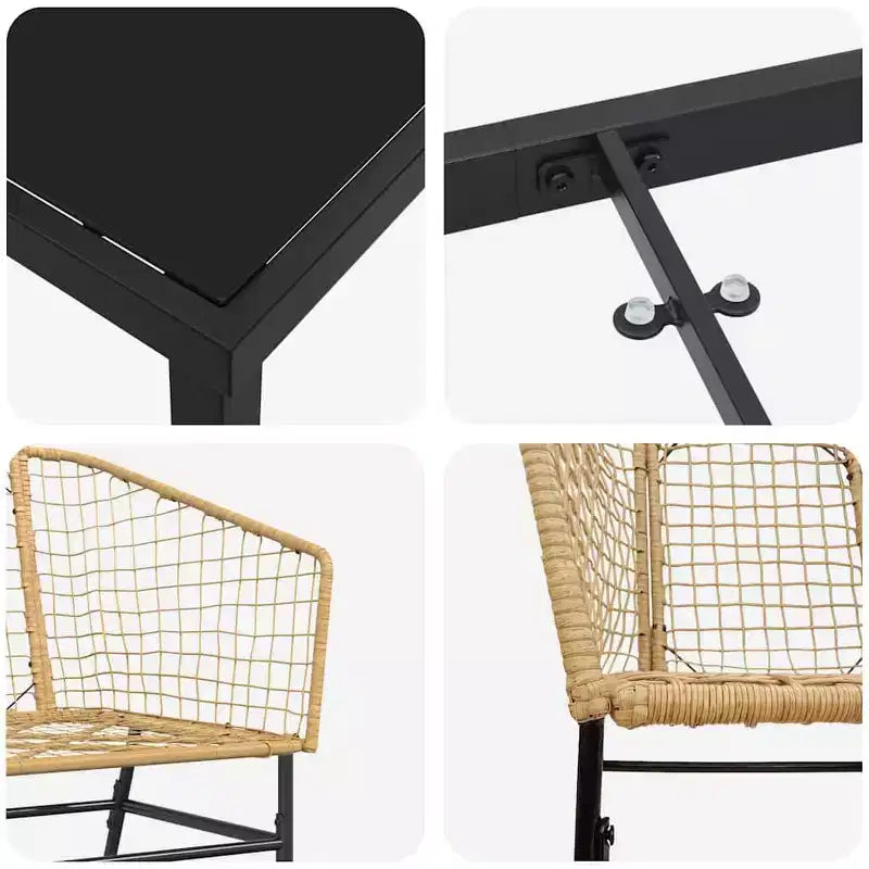vidaXL Salon de jardin 5 pcs résine tressée marron
