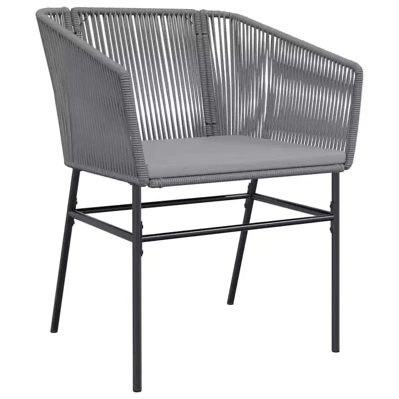vidaXL Ensemble repas de jardin avec coussins 5 pcs Acier revêtu par poudre Gris