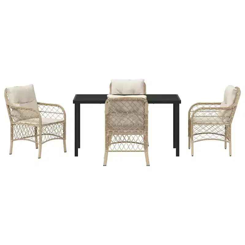 vidaXL Salon de jardin avec coussins 5 pcs Résine tressée Beige