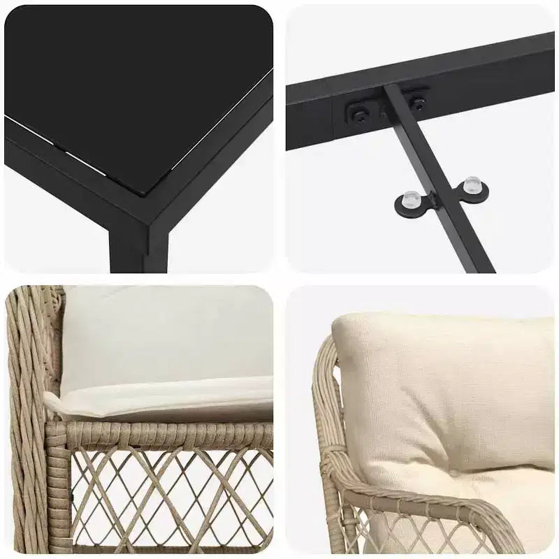 vidaXL Salon de jardin avec coussins 5 pcs Résine tressée Beige