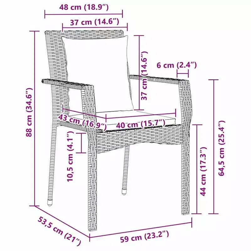 vidaXL Ensemble de jardin de 5 pièces avec coussins en résine tressée noir