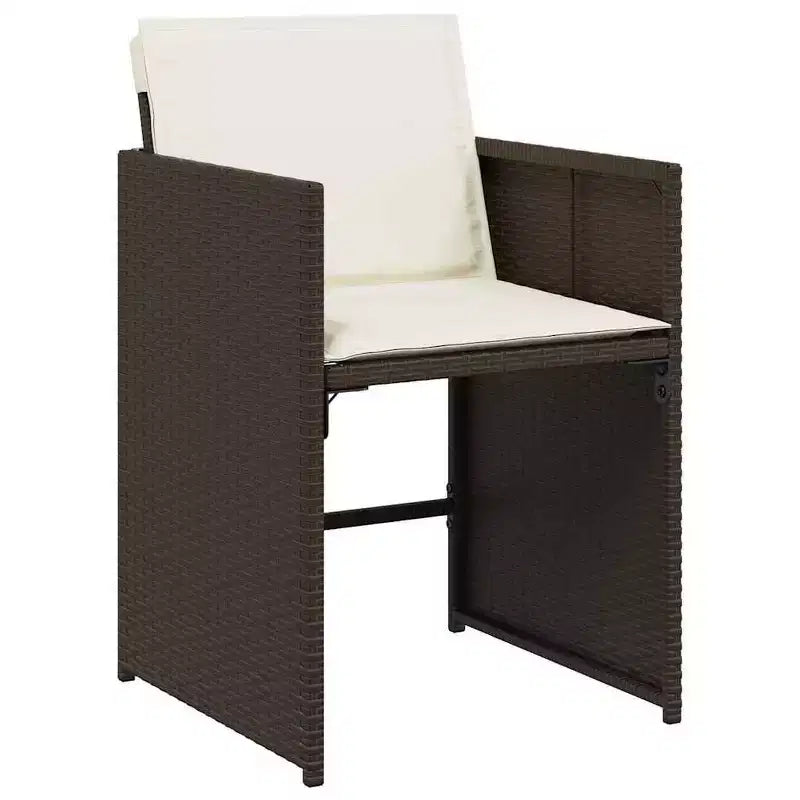 vidaXL Salon de jardin avec coussins 5 pcs Résine tressée marron