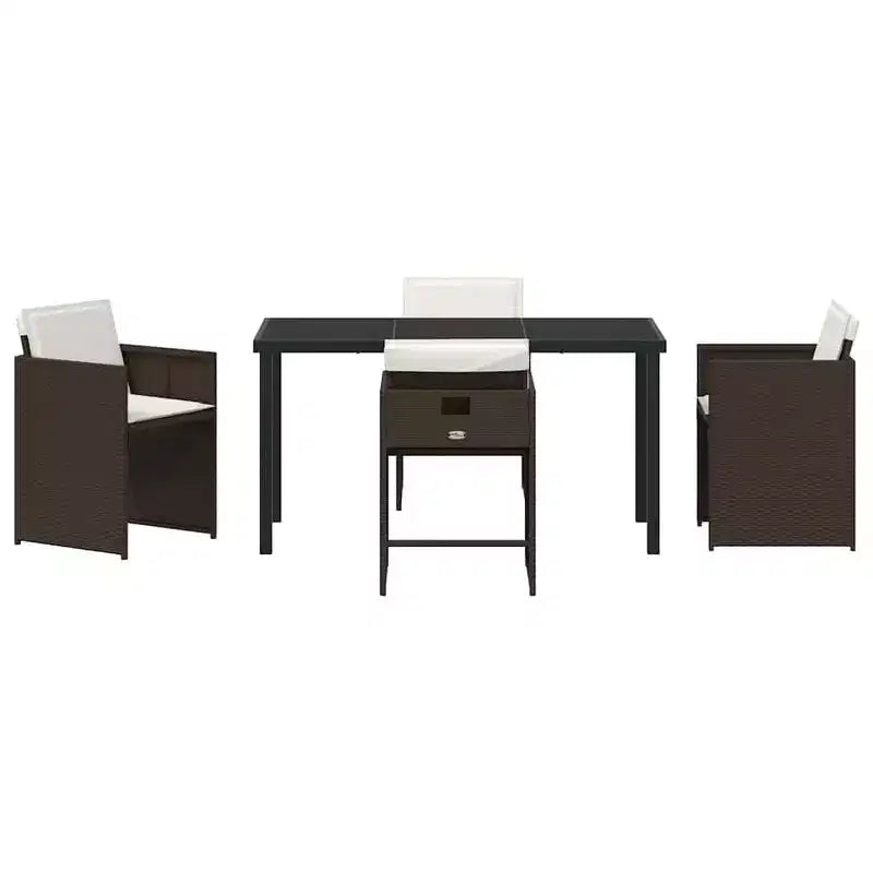 vidaXL Salon de jardin avec coussins 5 pcs Résine tressée marron