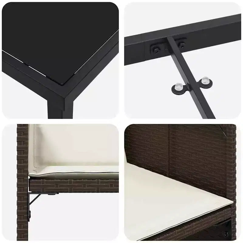 vidaXL Salon de jardin avec coussins 5 pcs Résine tressée marron