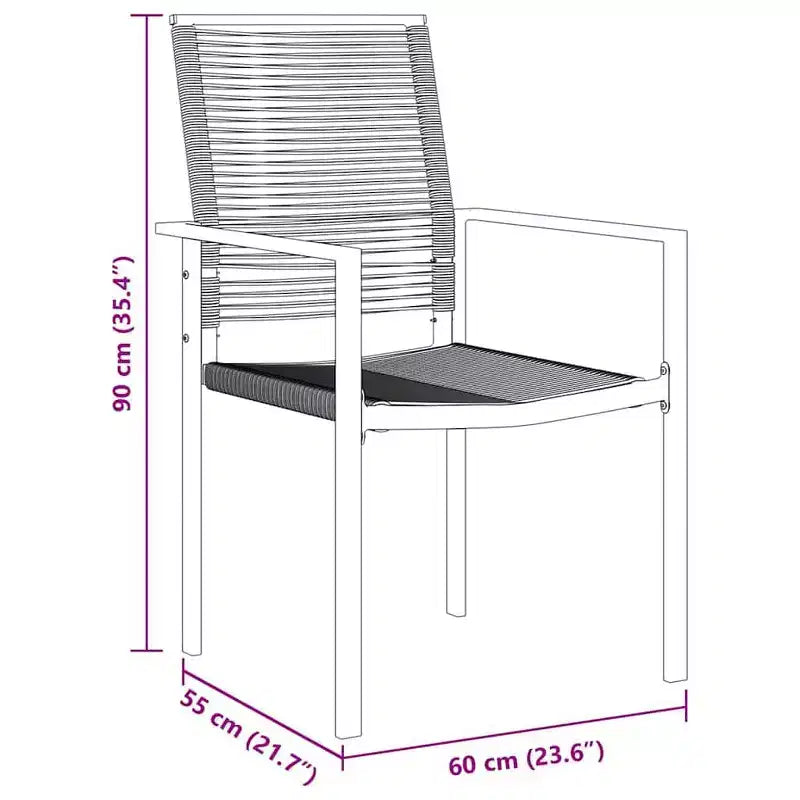 vidaXL Ensemble de jardin 5 pcs Acier enduit de poudre noir