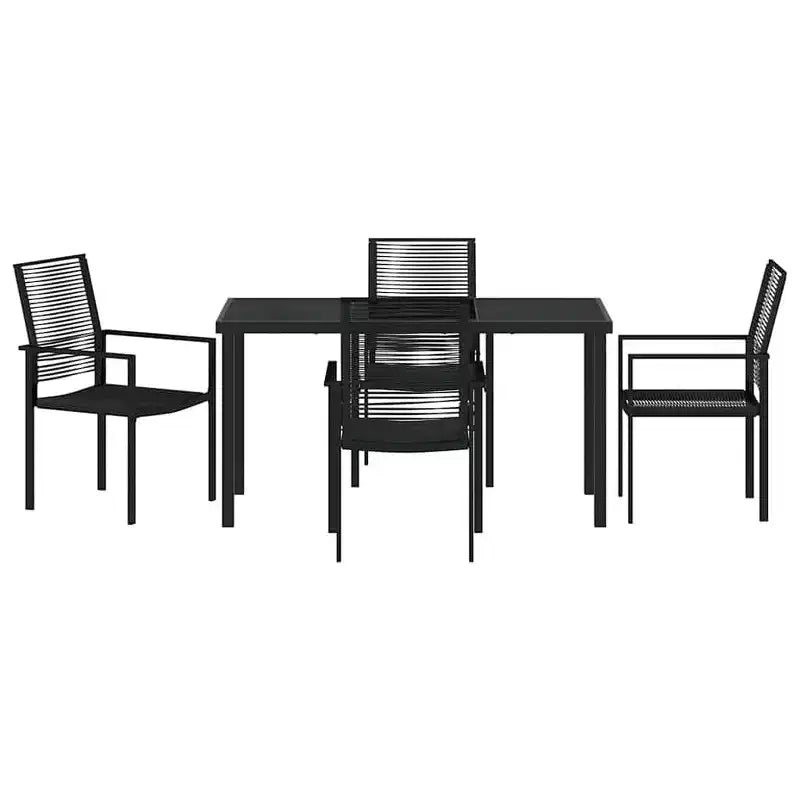vidaXL Ensemble de jardin 5 pcs Acier enduit de poudre noir