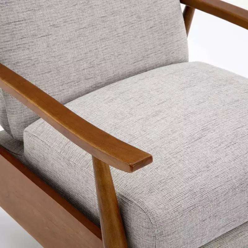 Press-Back Recliner, Polyester Upholstery, Solid Wood Frame, Foam Fill, Sea Oat