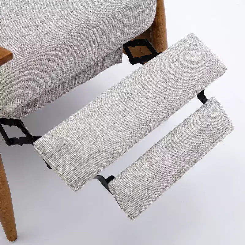 Press-Back Recliner, Polyester Upholstery, Solid Wood Frame, Foam Fill, Sea Oat
