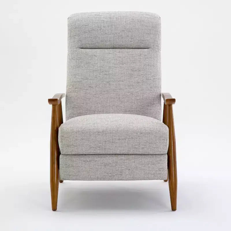 Press-Back Recliner, Polyester Upholstery, Solid Wood Frame, Foam Fill, Sea Oat