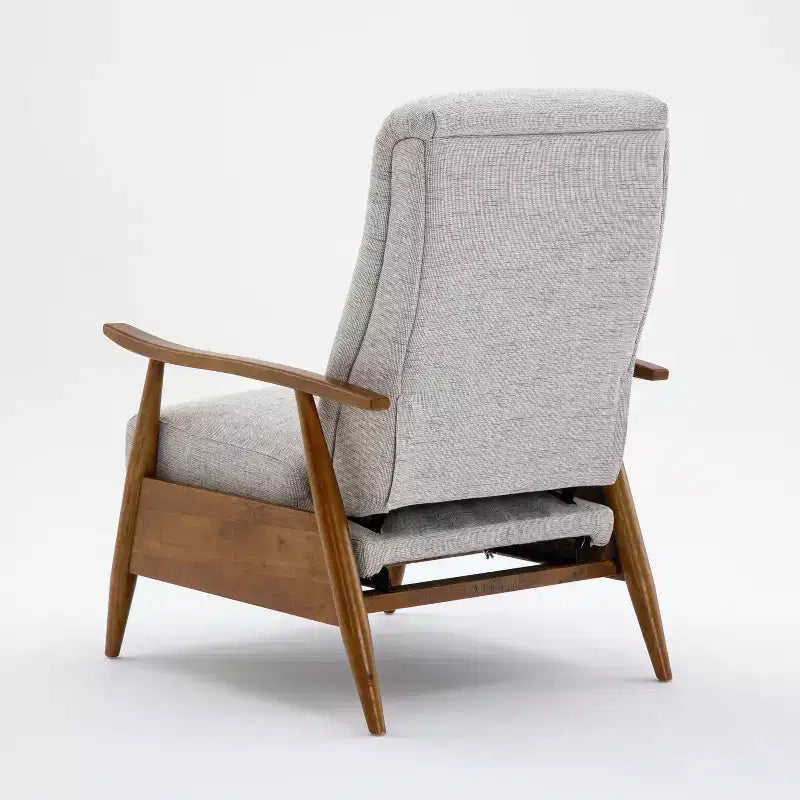 Press-Back Recliner, Polyester Upholstery, Solid Wood Frame, Foam Fill, Sea Oat
