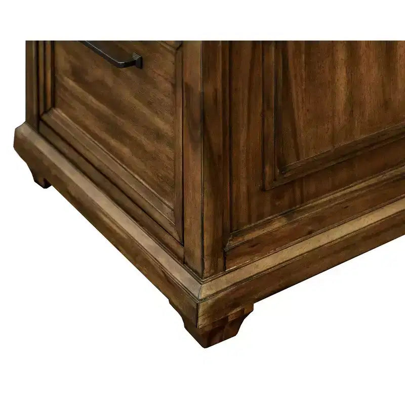 Traditional Wood Double Pedestal Executive Desk, 68.5" Wide, No Assembly, Brown