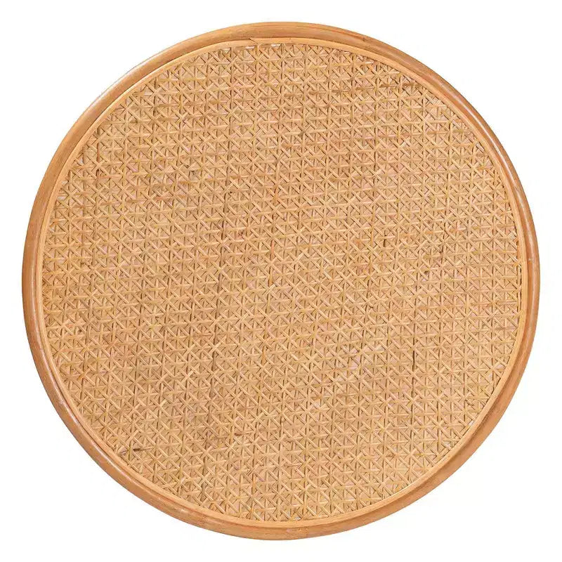Rattan Coffee Table, Honey Finish, Natural Woven Design for Living Room