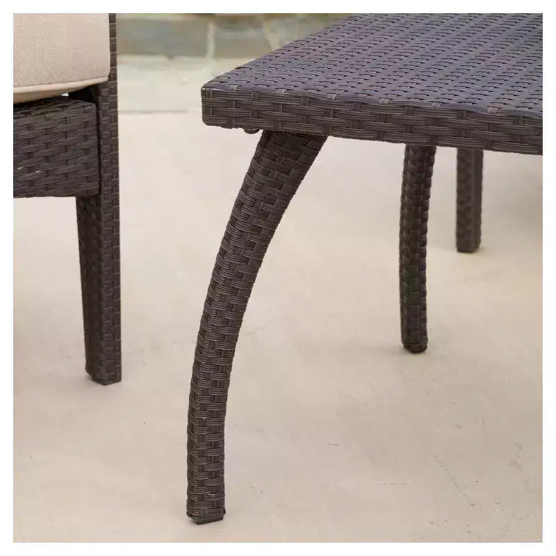 Ensemble de 4 pièces d'extérieur en osier et coussins Honolulu - Christopher Knight Home