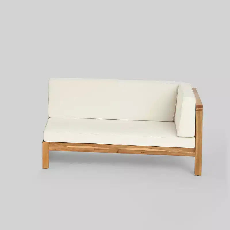 Oana - Salon de jardin d'angle 4 pièces en bois d'acacia avec coussins - Christopher Knight Home