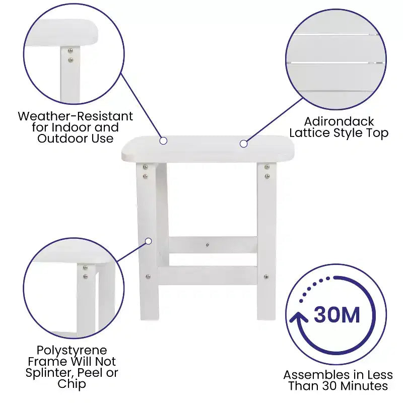 Merrick Lane Fauteuil à bascule d'intérieur/extérieur en polyrésine avec table d'appoint