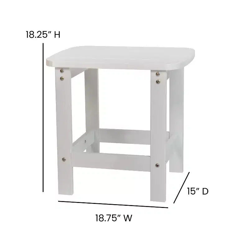 Merrick Lane Fauteuil à bascule d'intérieur/extérieur en polyrésine avec table d'appoint