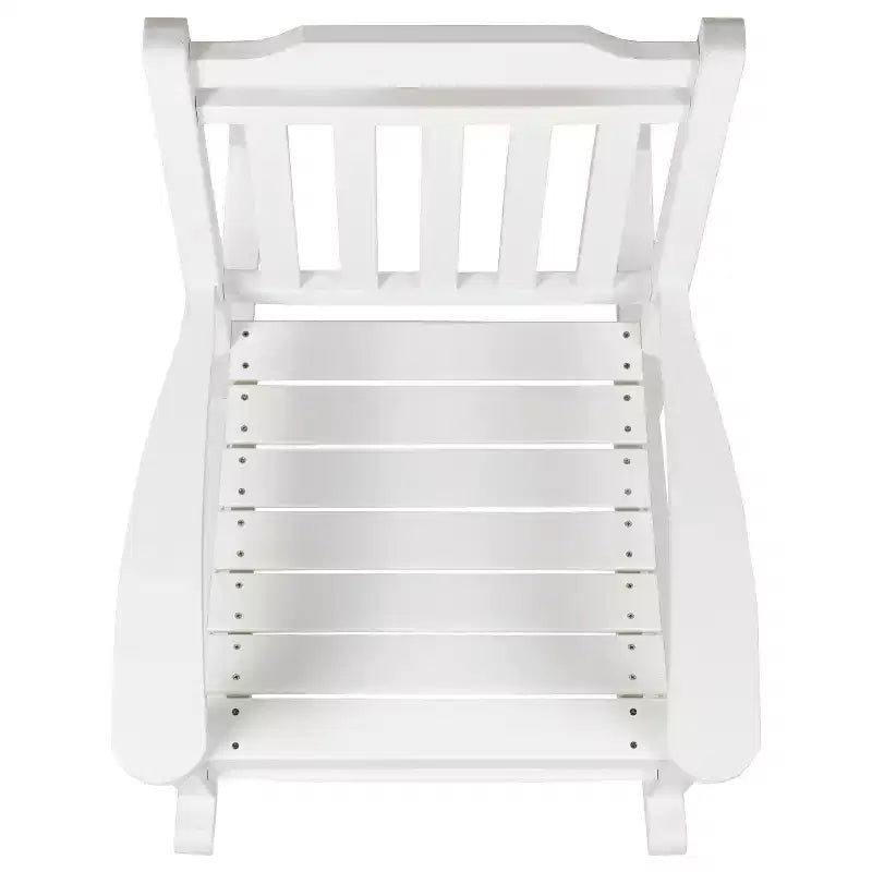 Merrick Lane Fauteuil à bascule d'intérieur/extérieur en polyrésine avec table d'appoint